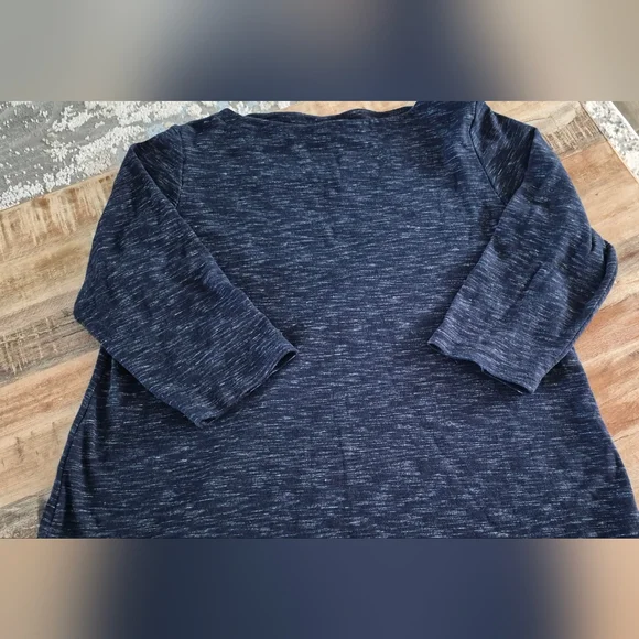 Karen Scott Cotton Women's Navy Blue Top Size XL 3/4 Sleeve - Picture 4 of 5